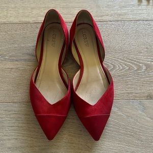 J Crew Suede D’orsey Flat in Burnt Orange